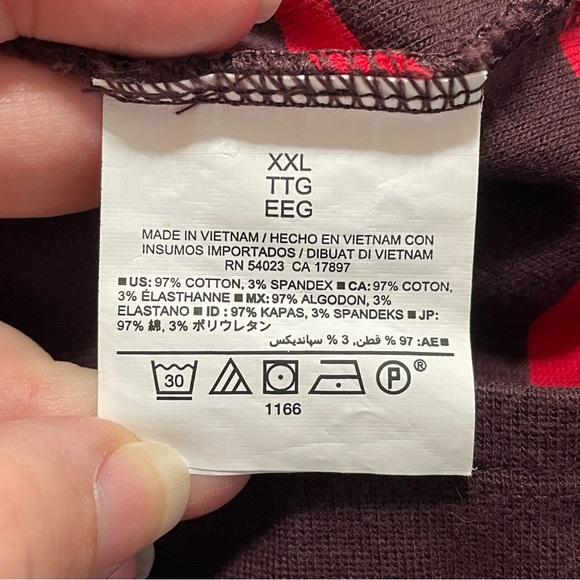 Old Navy Burgundy and Red Striped Midi Length Shirt Dress Women's Size XXL - Picture 4 of 8